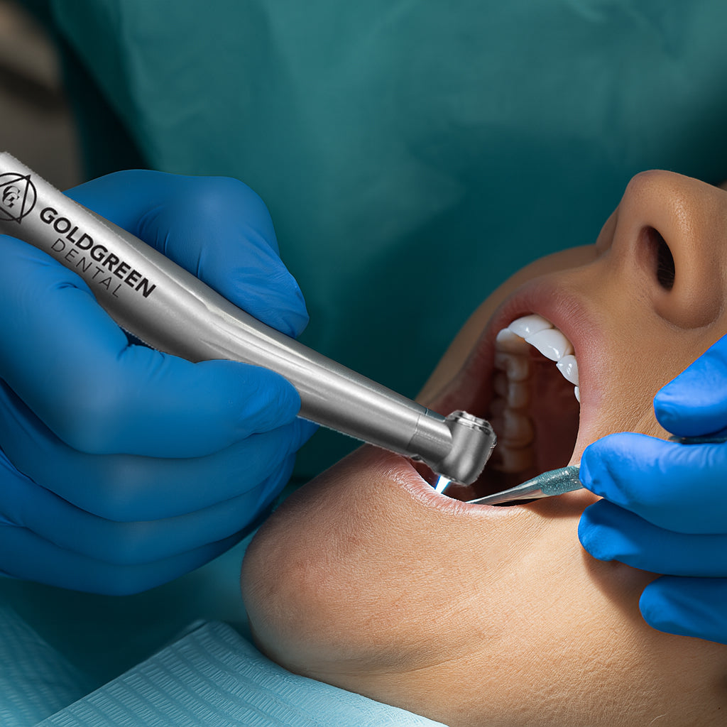 High-Speed Dental Handpiece – LED Light, Push Button | 4-Hole Connection