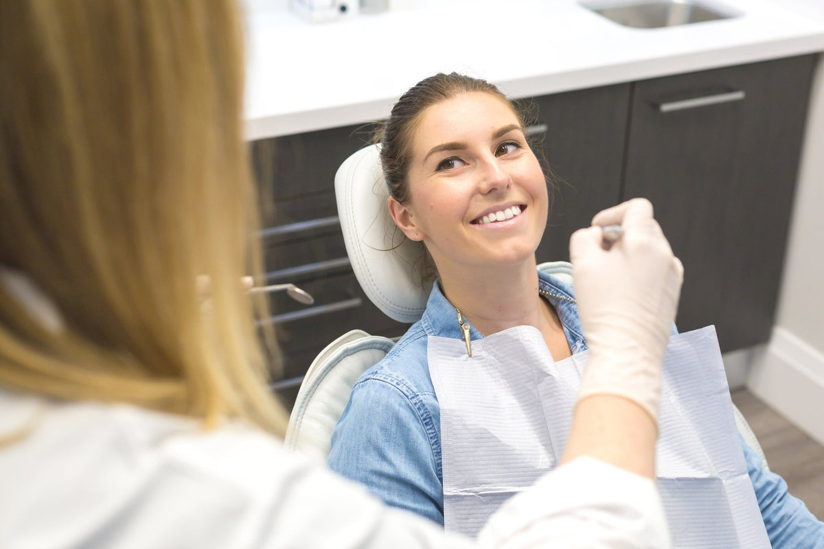 Smiling patient during a preventive dental checkup